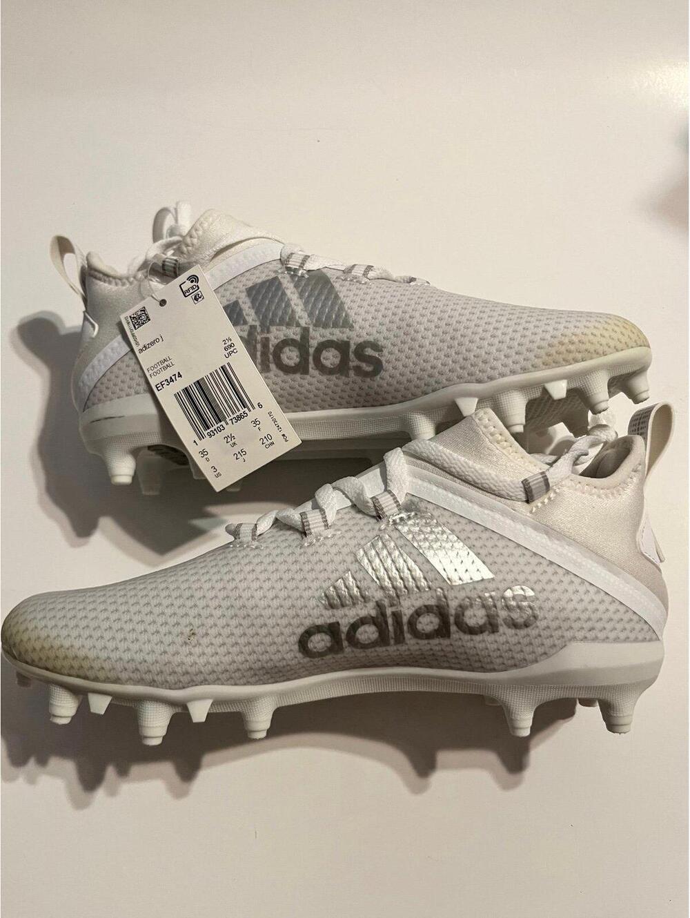 Adidas ADIZERO x Boys Size 3 Football Cleats EF3474 White